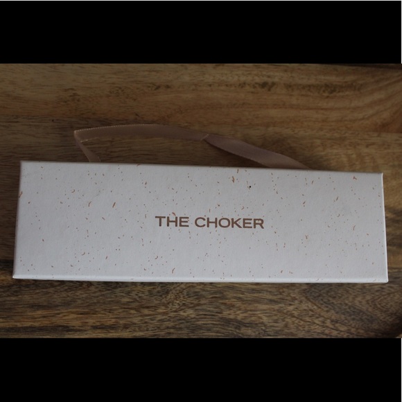 The Choker | black necklace w/ blue &gold beading - Picture 3 of 3